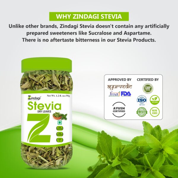 Natural stevia sweetener leaves