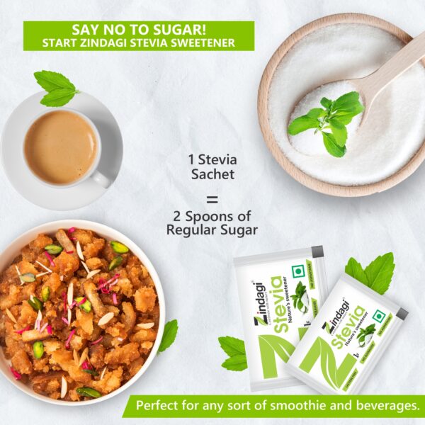 stevia 1 gm = 2 spoon of sugar