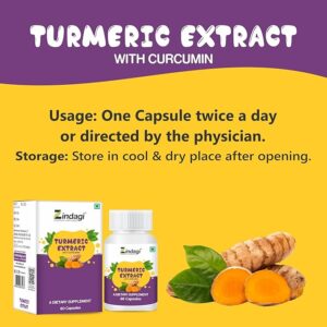 Usage of Turmeric with extract of curcumin capsules 