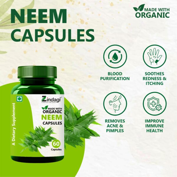 Neem Capsules with Antioxidant Benefits - All-Natural Supplement